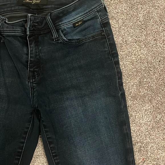 Mavi Gold Ada Mid Rise Dark Blue Wash Boyfriend Jeans 24X27 - Picture 7 of 14